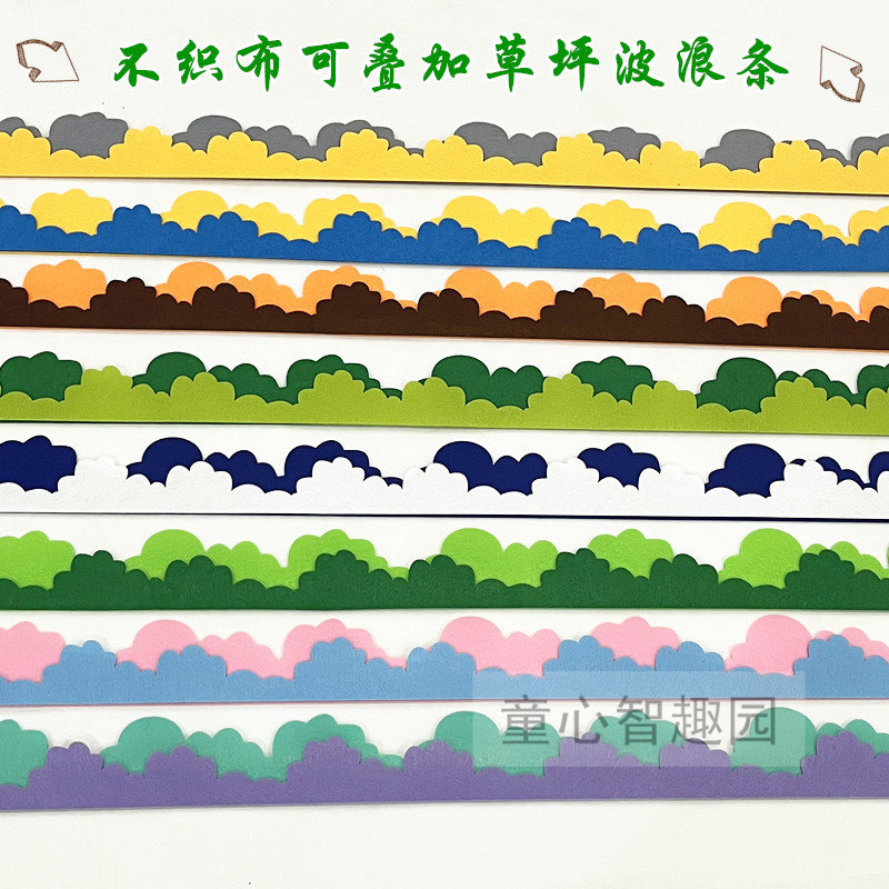 幼儿园学校黑板装饰环境布置装饰双色栏杆无纺布边框墙免装饰栅栏