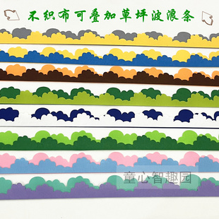 幼儿园学校黑板装饰环境布置装饰双色栏杆无纺布边框墙免装饰栅栏