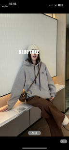 特价 加厚卫衣拉链开衫 不退换 2024秋冬新款 加绒 BLUETREE正品