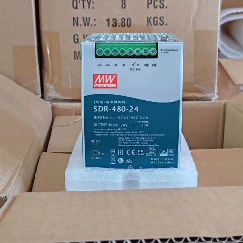 议价SDR-480-24 台湾明伟开关电源带PFC 24V4