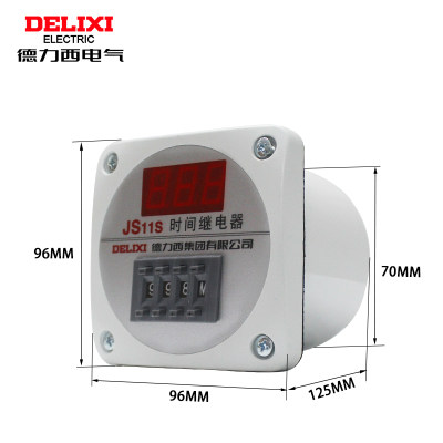 德力西时间继电器数显式JS11S 0.01S-999H AC220V 380V 24V可调
