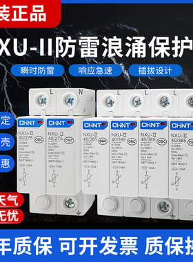 正泰防雷浪涌保护器2P电源避雷器家用220v电涌模块4P40KA三相380v