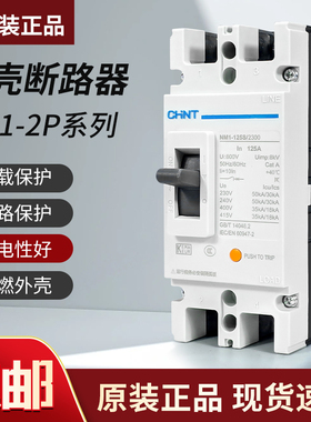 正泰空气开关单相220V保护器NM1 250A125A大功率2P塑壳断路器