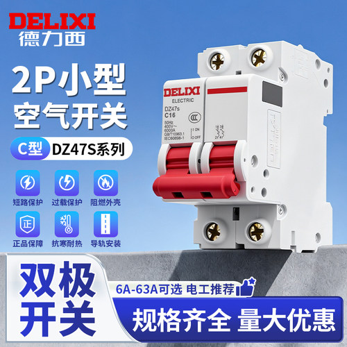 德力西小型断路器家用2P32A空开