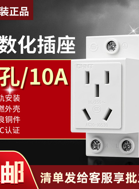 正泰模数化导轨插座 AC30-10530 二三插10A多功能五孔 电箱插座