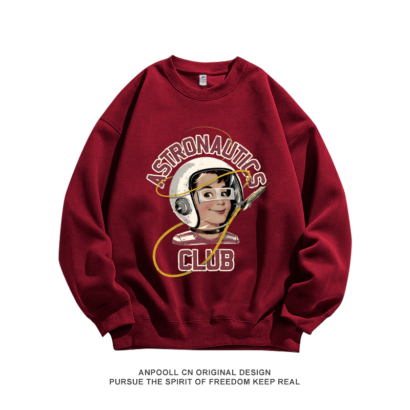 CCCP苏联苏维埃航空航天美式重磅纯棉复古圆领卫衣服秋季宽松男装