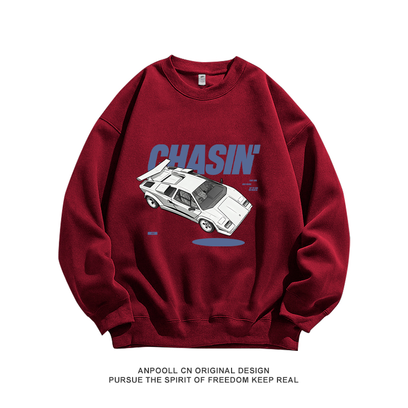 兰博基尼Countach康塔什LP5000经典跑车纯棉圆领卫衣服男装宽松秋