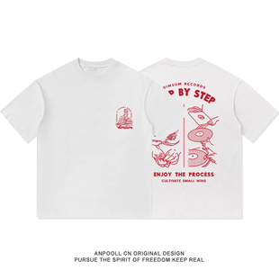 复古印花音乐节摇滚DJ纯棉短袖T恤衫上衣服男女休闲宽松穿搭潮牌