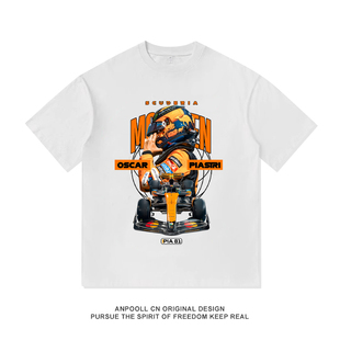 奥斯卡皮亚斯特里迈凯伦F1车队纯棉短袖T恤衫印花上衣服男装宽松