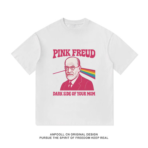 PINK FREUD DARK SIDE OF YOUR MOM纯棉短袖T恤衫上衣服男装休闲