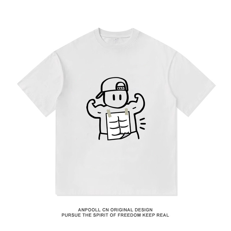 贴肌肉男孩GYM健身纯棉短袖T恤衫上衣服男女宽松休闲情侣复古印花,男装,T恤,淘宝优惠券,粉丝福利购,淘宝优惠卷