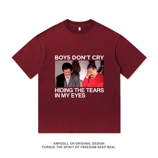 T恤上衣服男装 纯棉短袖 宽松 复古印花美式 马大帅范德彪哥语录经典