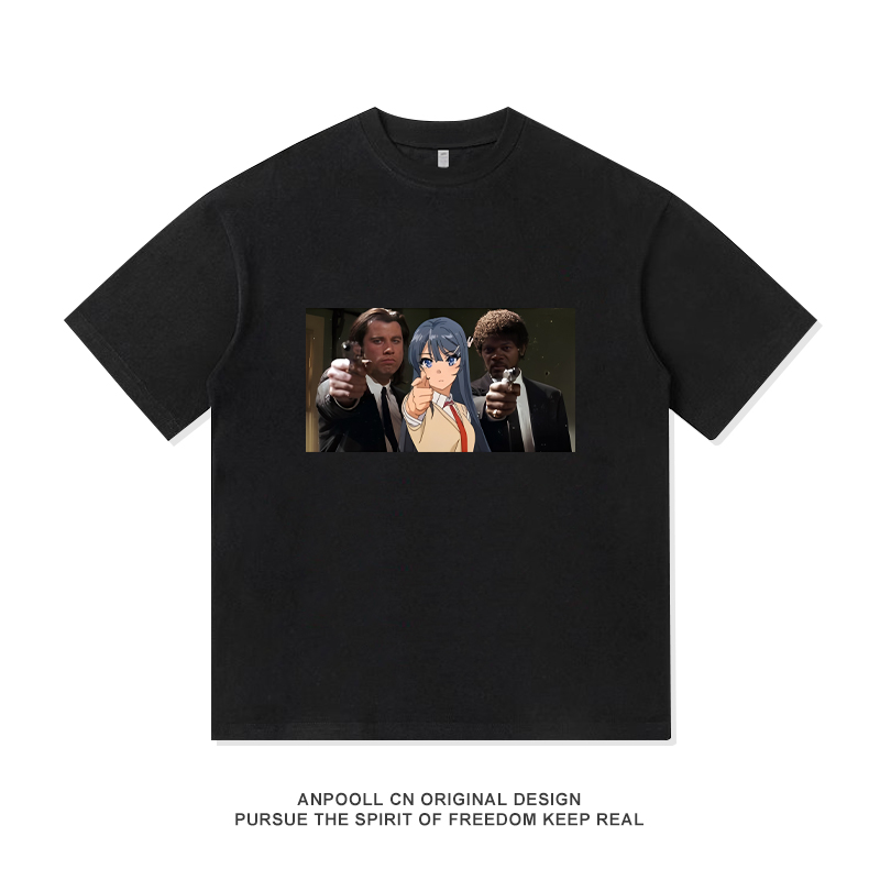 小众设计感恶搞创意印花动漫男女美式重磅纯棉短袖T恤衫宽松夏季