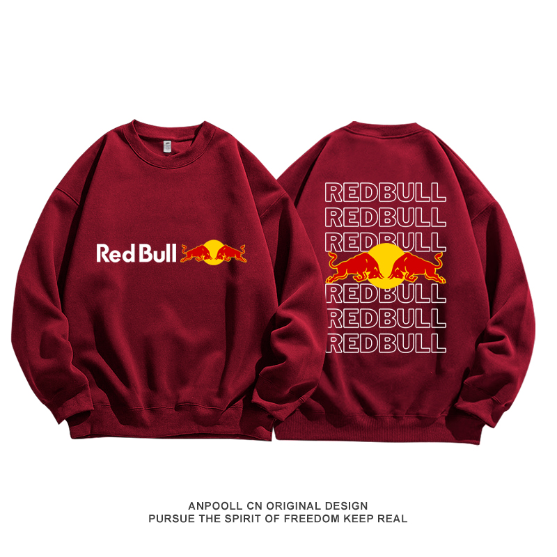红牛车队极限运动F1圆领卫衣服纯棉男装宽松休闲秋冬穿搭潮牌印花