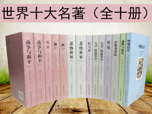 小说名家名译正版 成人版 课外书籍原版 世界文学十大名著10册经典 无删减简爱飘复活适合高中生 初中生阅读 全套套装 原著正版