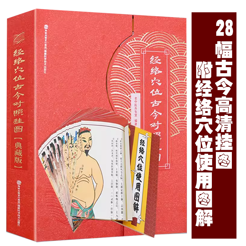 经络穴位古今对照挂图精装典藏版 真人照片人体经络穴位标准使用大图册董氏奇穴穴位挂图中医针灸取穴按摩推拿保健书籍