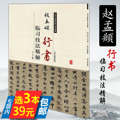 【3本39】赵孟頫行书临习技法精解/行书习字碑帖精选小楷道德经前后赤壁赋洛神赋胆巴碑小楷名品历代名家碑帖临习技法精解书籍