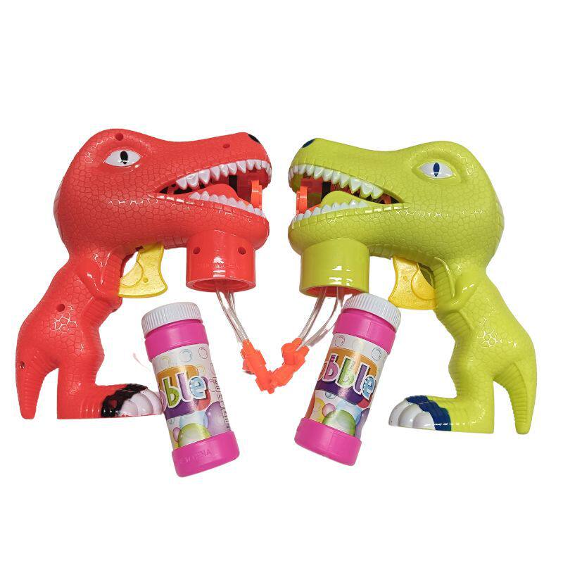 卡通恐龙泡泡枪手动儿童休闲户外带泡泡水亲子互动地摊广场玩具