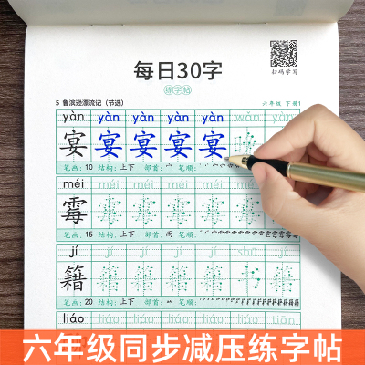 每日30字减压练字帖小学生练字帖