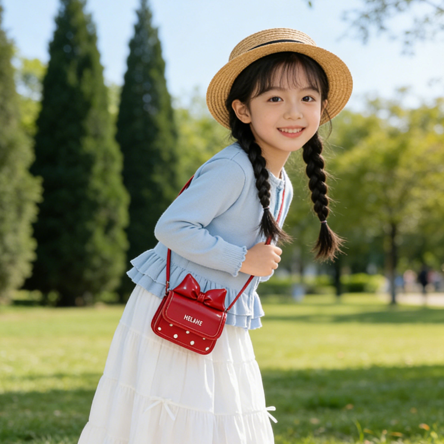 儿童斜挎包女孩可爱时尚蝴蝶结迷你2026新款百搭洋气背包外出旅游