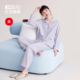 带胸垫宽松家居服套装 防螨抗菌夏季 长袖 红豆居家睡衣女纯棉春秋款