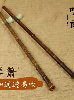 [听雨]8八孔F G调琴箫专业演奏琴萧紫竹洞箫精制一节竹箫乐器初学