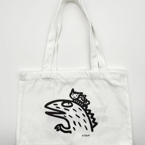 【新品】宫西达也恐龙系列白色小号帆布袋 《你看起来好像很好吃》经典logo 小尺寸百搭 夏季帆布袋 绘本周边 蒲蒲兰绘本馆旗舰店