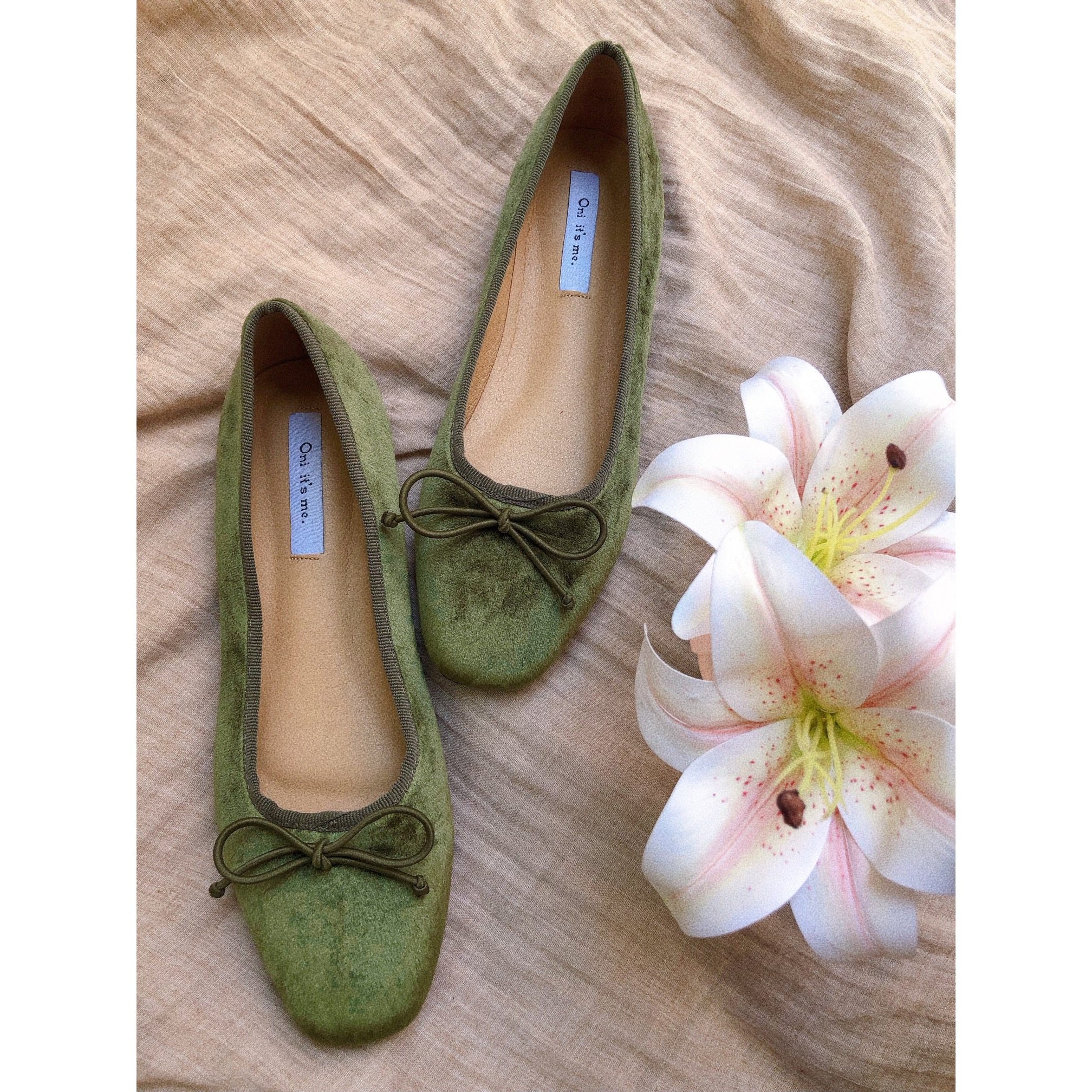 橘里显白苔绿色浅口方头芭蕾舞者丝绒蝴蝶结平底鞋晚晚风智熏款女,女鞋,浅口单鞋,淘宝优惠券,粉丝福利购,淘宝优惠卷