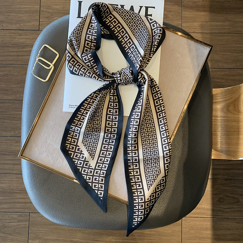 长条夏季薄款双面细窄西装丝巾