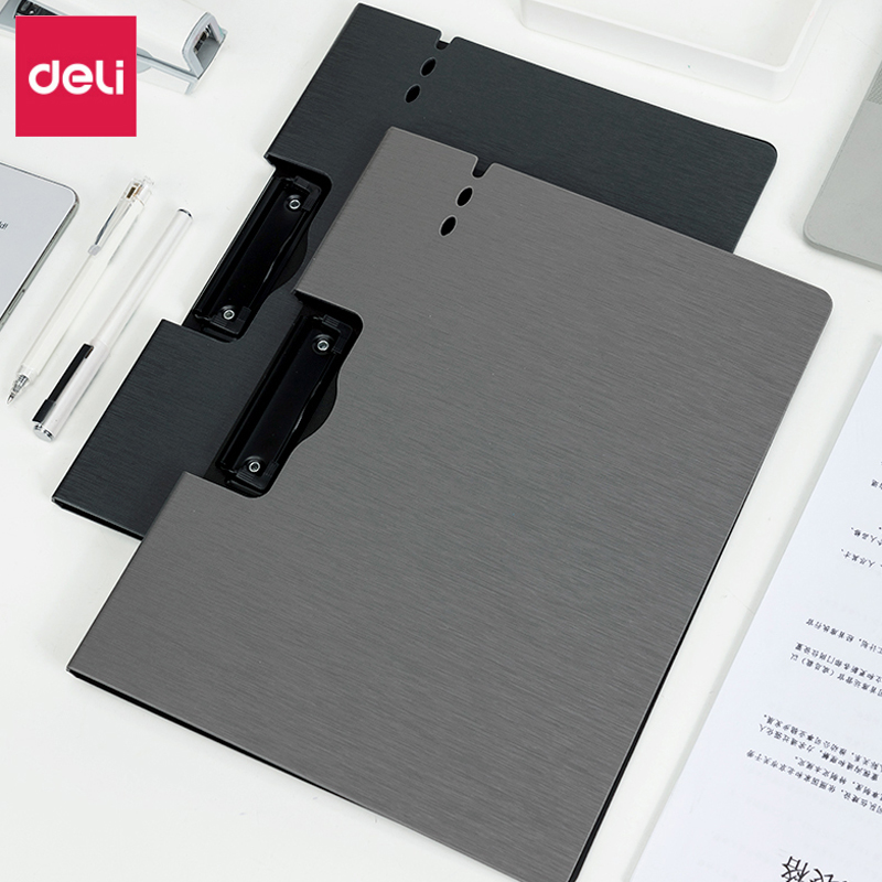 得力文件夹折页板夹a4拉丝纹理