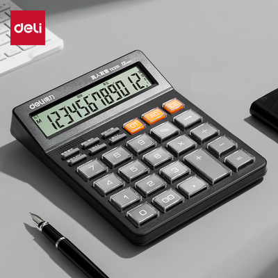 得力7号电池12位数显计算器大号