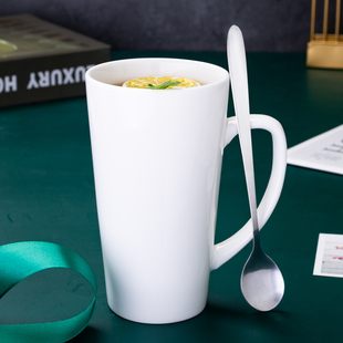 马克杯定制陶瓷杯子简约喝水杯家用茶杯白色办公室咖啡杯大容量