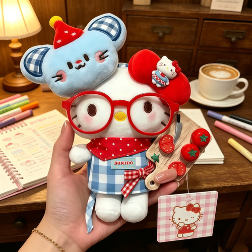 正版HelloKitty料理鼠王毛绒玩偶三丽鸥钥匙扣kt猫礼品包包挂件