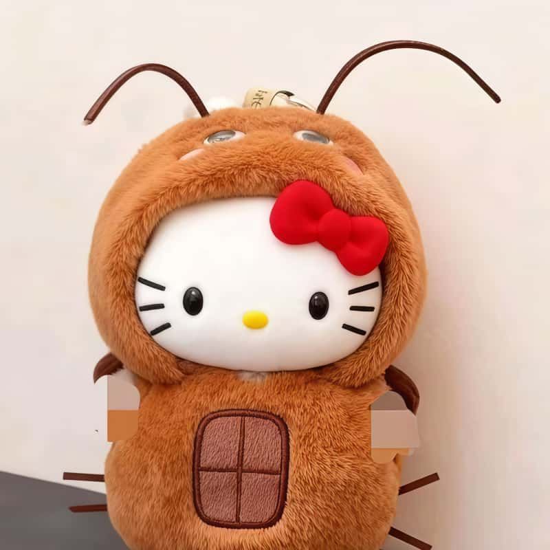 正版HelloKitty蟑螂恐龙kitty蜜蜂kt毛绒玩偶钥匙扣礼品包包挂件