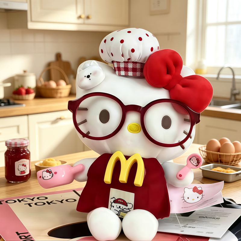 正版HelloKitty红色泡面碗厨师包包挂件挂饰送礼物少女心钥匙扣