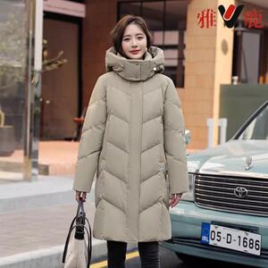 雅鹿羽绒服女2024冬季正品90白鸭绒大码加厚保暖中长款外套洋气