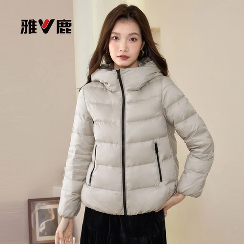 雅鹿羽绒服女款秋冬90白鸭绒外套