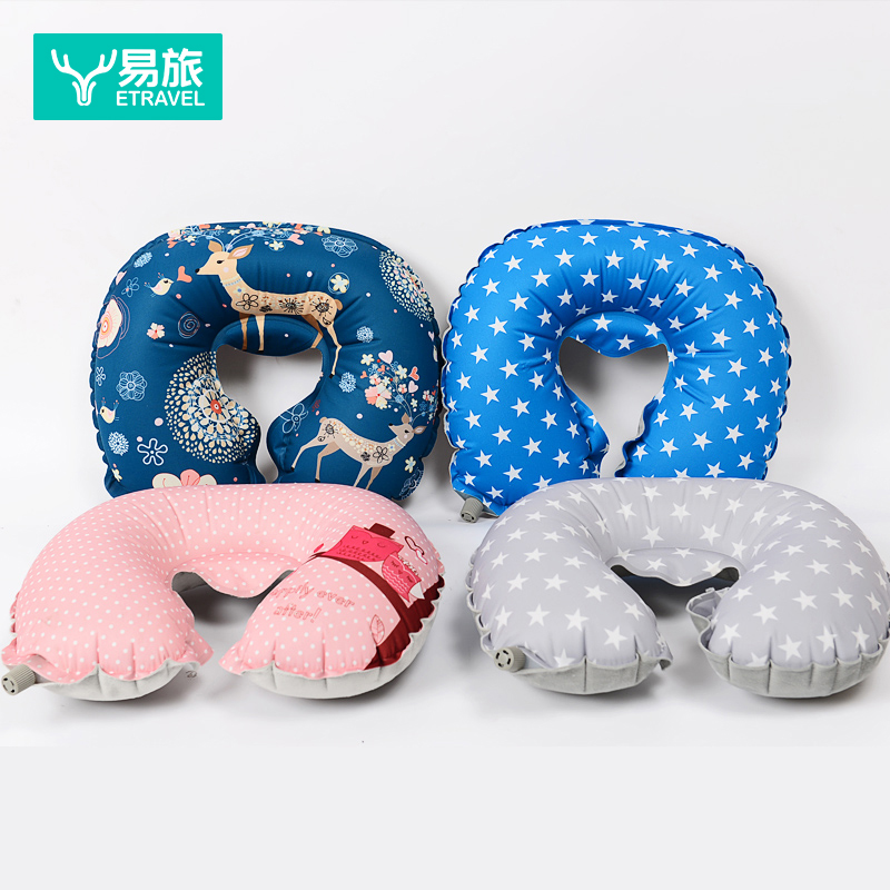 按压式便携办公室午睡充气u型枕