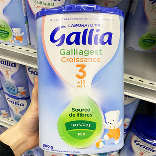 法国进口6罐包税直邮Gallia佳丽雅绿色调节辅助吸收奶粉3段 900g