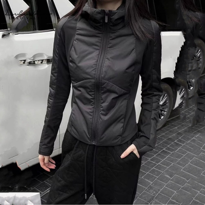 lulu轻薄夹棉连帽瑜伽服外套女