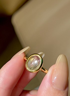 女水沫玉新中式国风戒指素圈