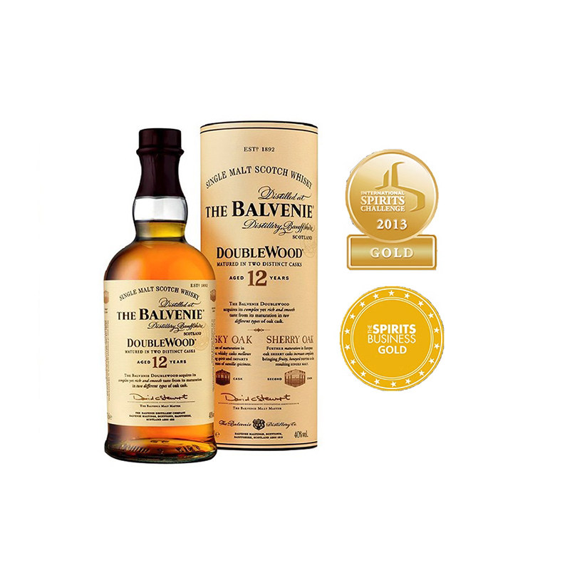 百富 12年双桶单一麦芽威士忌原装进口balvenie橡木桶行货洋酒