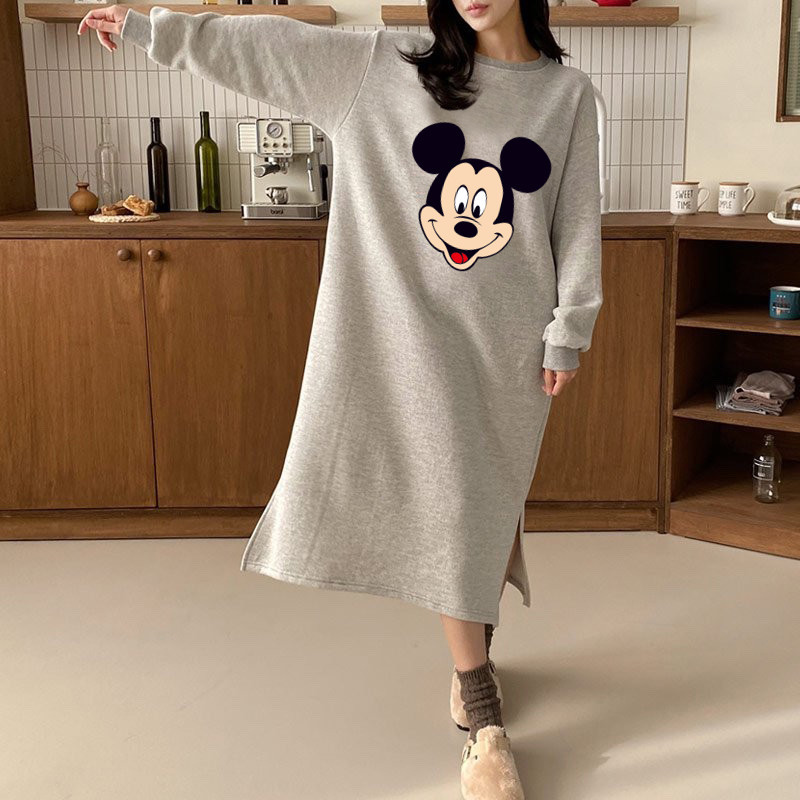 小个子加绒长款连帽卫衣裙子秋季2023新款宽松外穿法式连衣裙女装