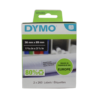 Dymo达美条码打印机99012不干胶热敏条码标签纸S0722400适用dymo