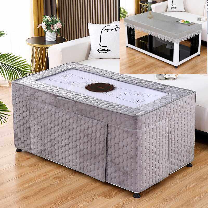 烤火桌子罩套长方形加厚双面绒