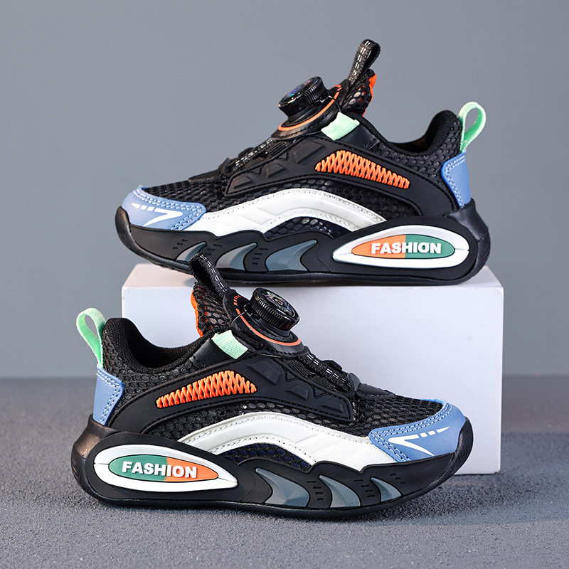 回力男童鞋夏季透气单网儿童纽扣运动鞋中大童夏天镂空网眼跑步鞋