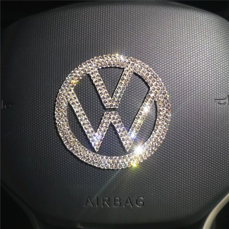 大众方向盘标钻车贴装饰改装水晶