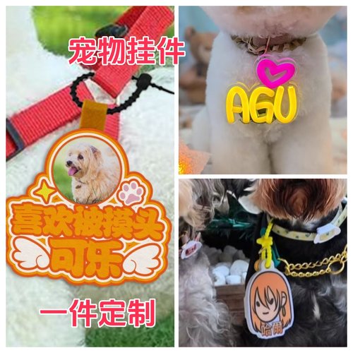 定制狗牌宠物发光狗牌夜光防走失丢灯项圈遛狗猫咪LED发光吊坠