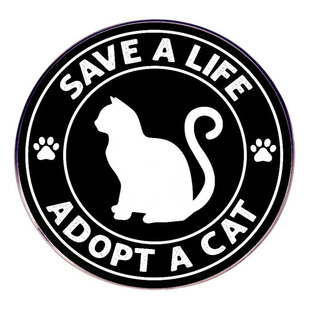 领养一只猫拯救一个生命胸针卡通别针胸章金属合金徽章配饰