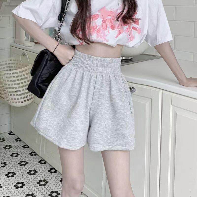 夏季薄款休闲裤子女2026新款韩版运动裤小个子高腰宽松阔腿短裤潮